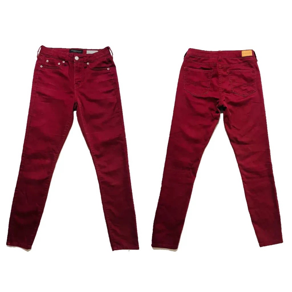 Aeropostale dark maroon red high waisted jeggings